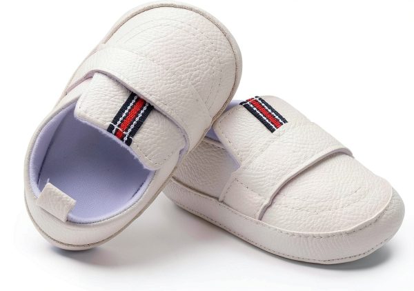Pavo Baby Boys Soft PU Leather Shoes White-2