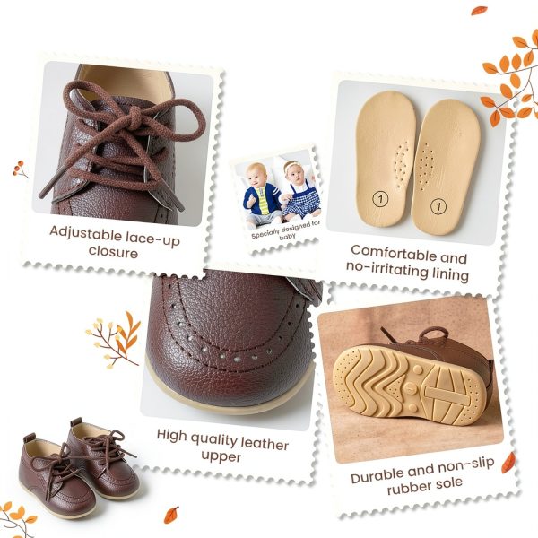 Baby Boys Oxford Dress Shoes High Quality PU Leather-4