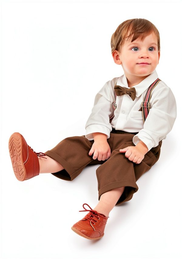 Toddler Brown Oxford Shoes for Boys Girls-1