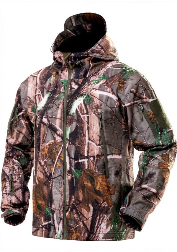 YEVHEV Camouflage Unisex Jacket Waterproof Soft Outdoor Hoodie-0