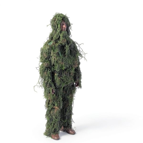 AUSCAMOTEK Ghillie Suit Full Coverage Camouflage Set Green Grass Small-5
