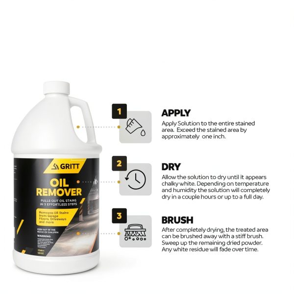 Concrete Oil Stain Remover by GRITT COMMERCIAL 64 oz Cleaner-3