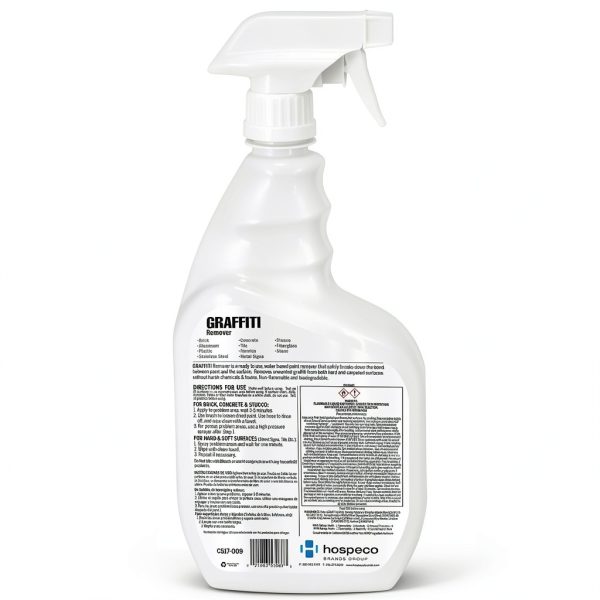 Graffiti Remover Hospeco Enamel Cleaner 1 Quart Clear Spray Paint-2